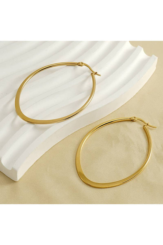 18K GOLD PLATED TITANIUM STEEL EARRINGS_CWAJE0391