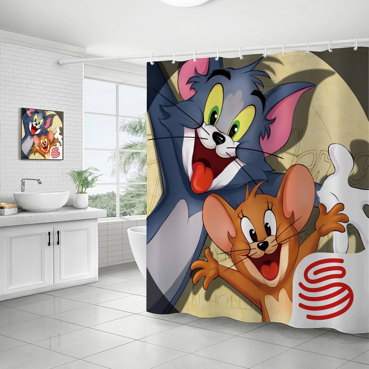 CARTOON PRINT SHOWER CURTAIN_CWMM1792
