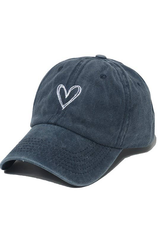 Spring Summer Wash Heart Baseball Cap, Sun Hat CWAH0012