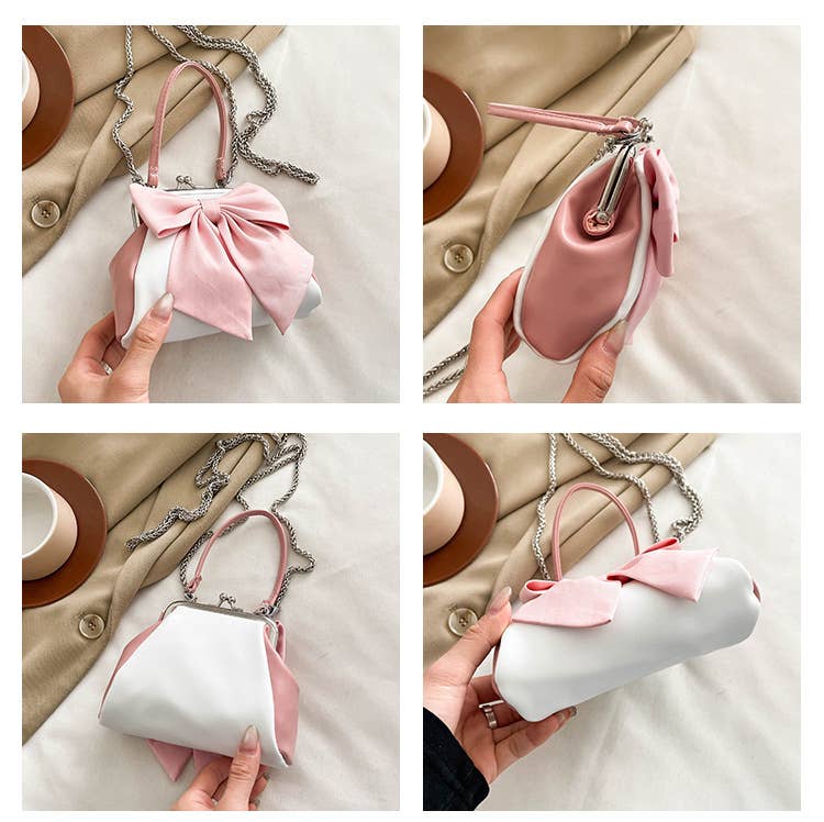 Bow tie stylish versatile clip-on crossbody bag