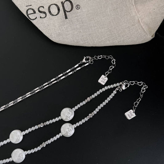 NEW DOUBLE LAYER IMITATION PEARL NECKLACE