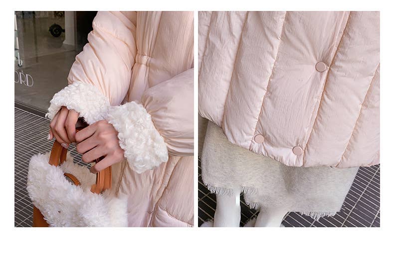 Long single breasted cotton-padded jacket