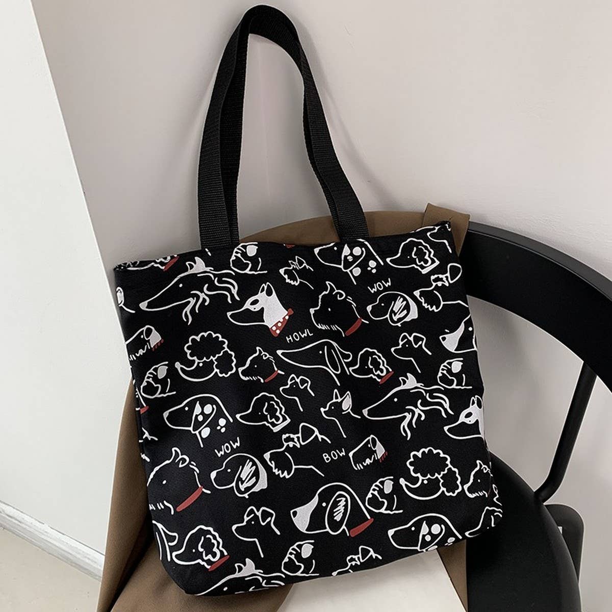 CANVAS TOTE BAGS WITH ADORABLE ANIMAL PRINT_CWAB2046