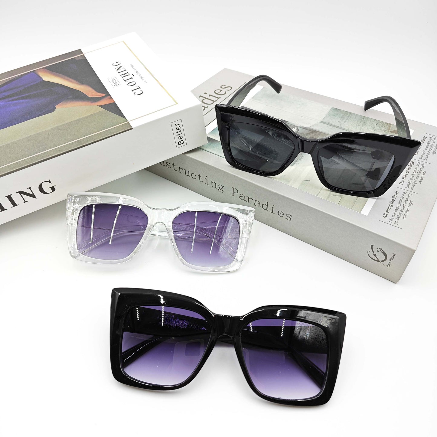 CATS EYE BIG FRAME SUNGLASSES_CWASG0129