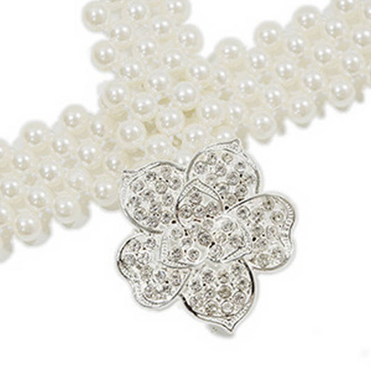 CASUAL WOMEN'S STRETCH COTTON PEARL WAIST CHAIN_CWABE0512