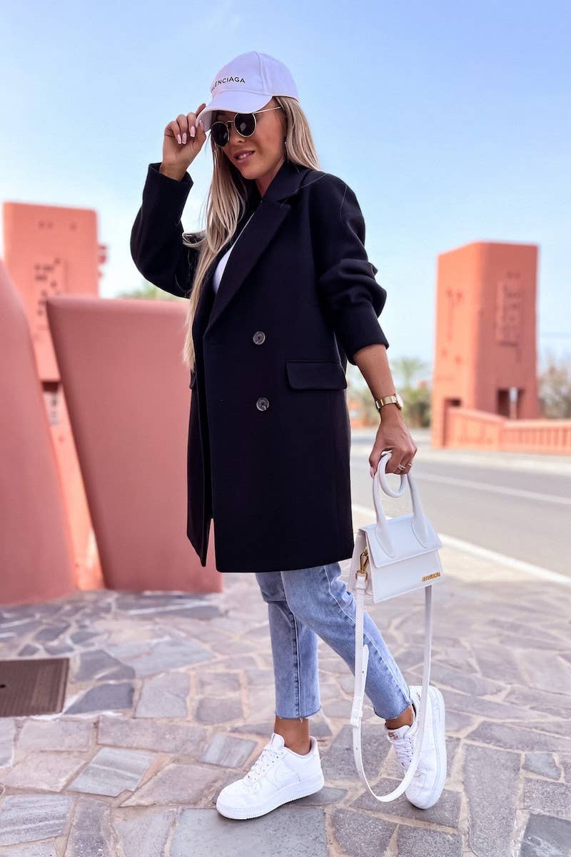 CWOCO00211_SOLID COLOR CASUAL SUIT COLLAR MID-LENGTH COAT