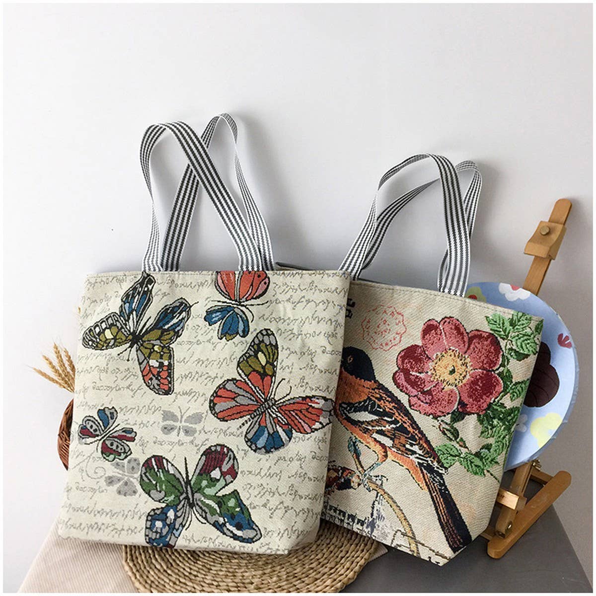 LARGE CAPACITY ETHNIC STYL CANVAS SHOULDER TOTE BAG_CWAB1670