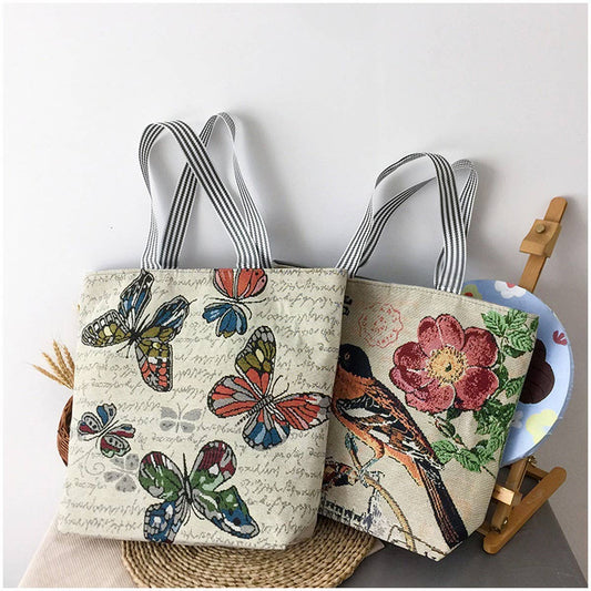 LARGE CAPACITY ETHNIC STYL CANVAS SHOULDER TOTE BAG_CWAB1670