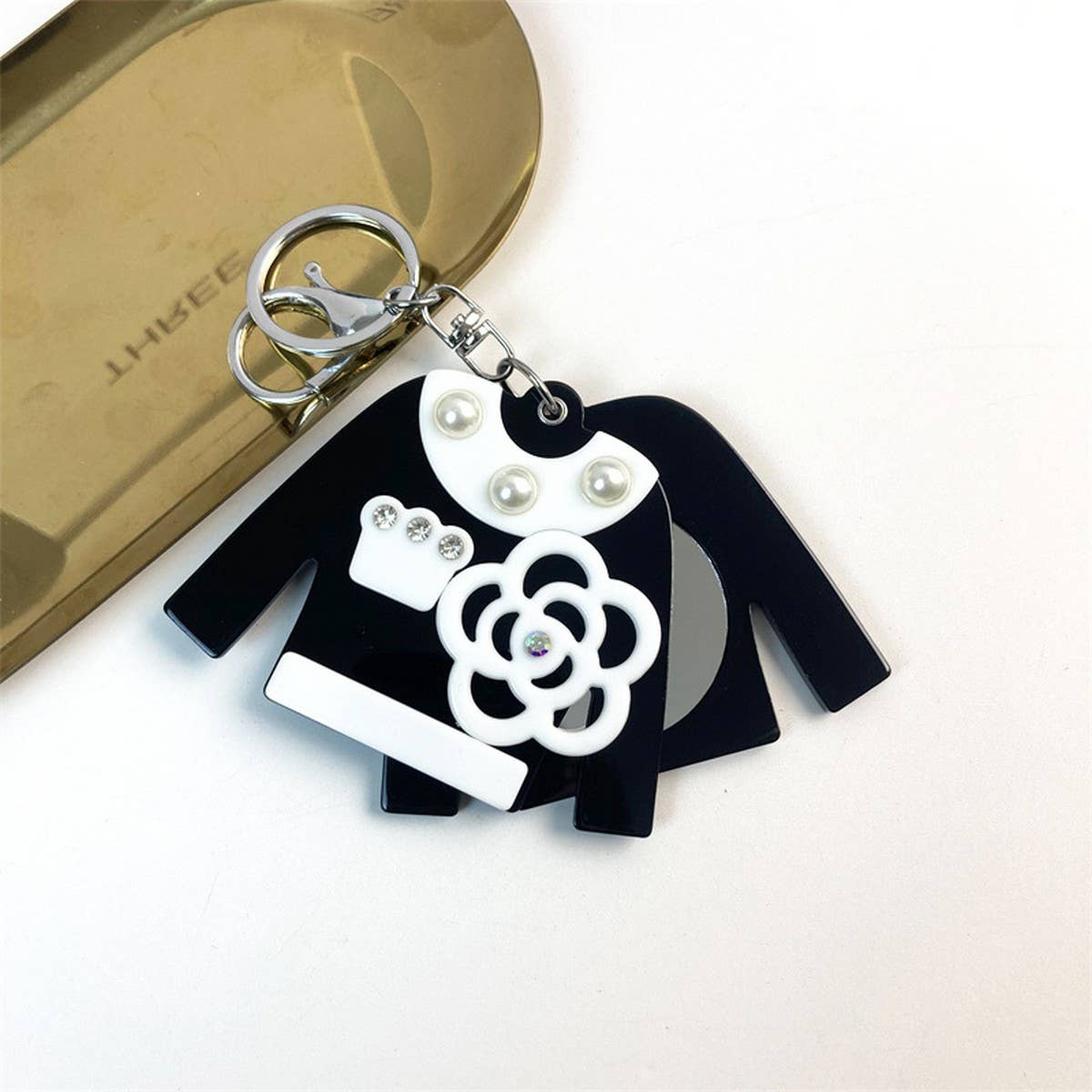 Seashell Slide Mirror Keychain Cute Acrylic Charm