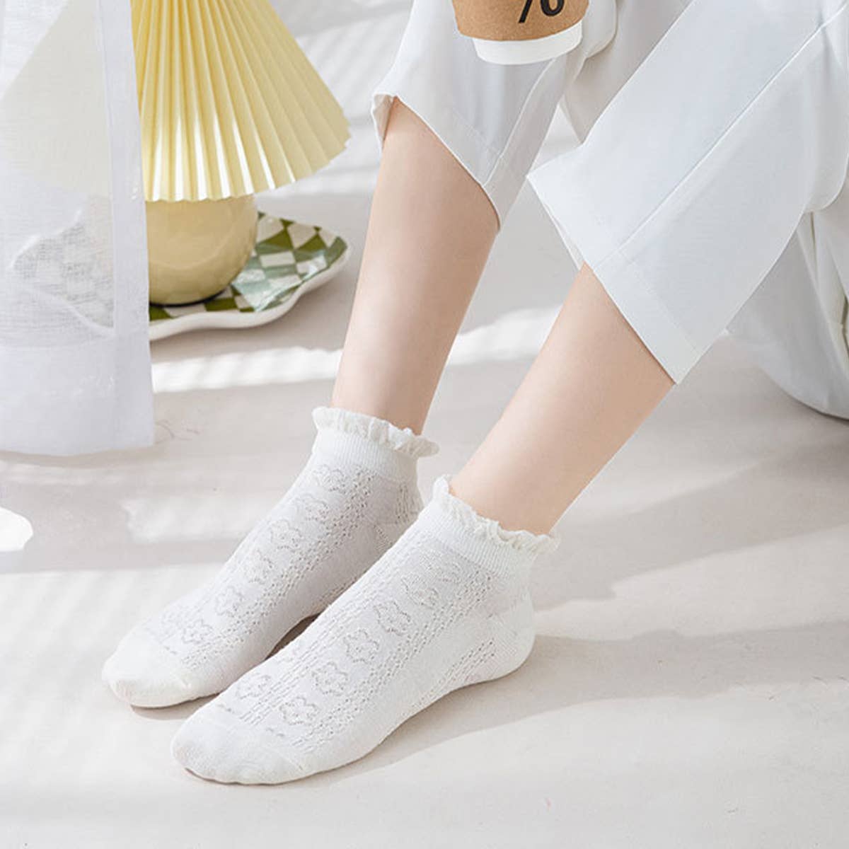 MESH BOAT SOCKS SIMPLE SOLID COLOR GLAS FIBER SOCKS