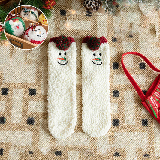 SANTA CLAUS FUZZY CHRISTMAS SOCKS GIFTS FOR WOMEN