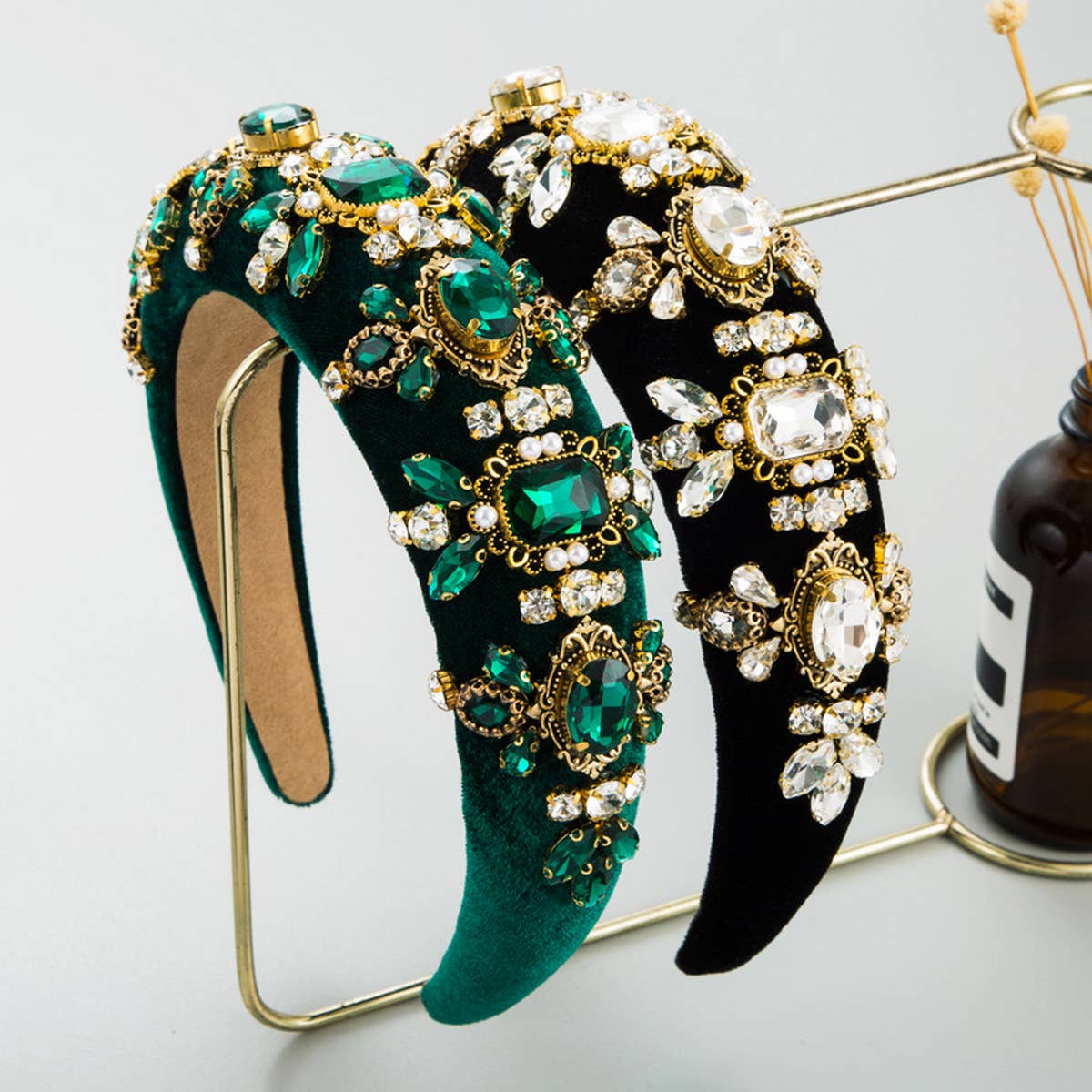 NEW GLASS DIAMOND HIGH HEAD SPONGE HEADBAND