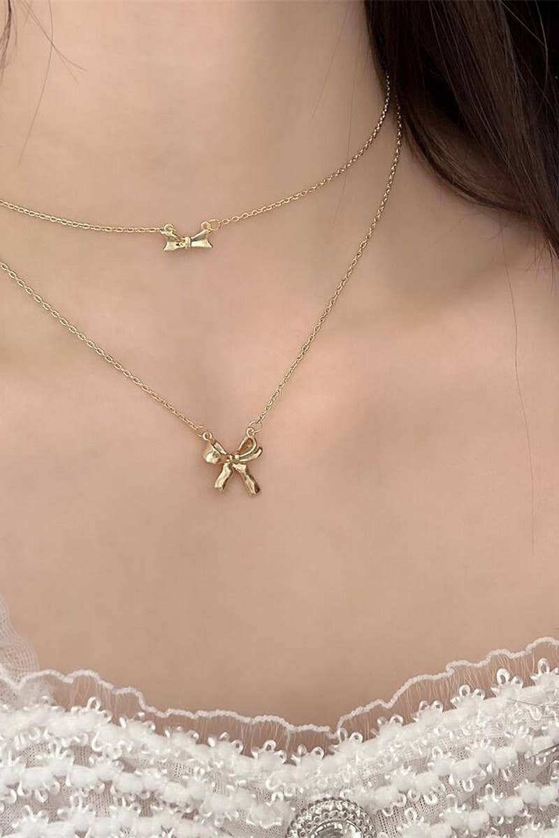 CWAJE1178_MINI BOW RIBBON NECKLACE