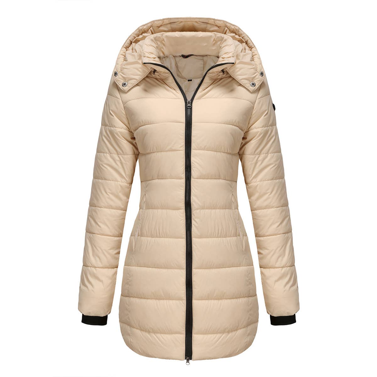 Waterproof cotton-padded jacket with removable cap