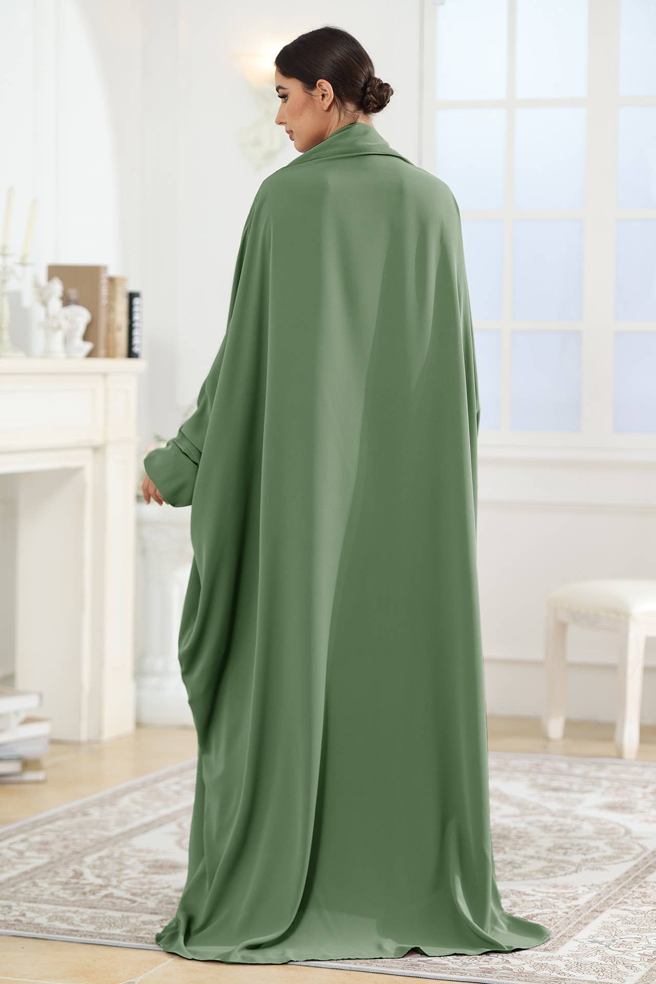 SATIN LACE ARABIC STYLE LOOSE DRESS