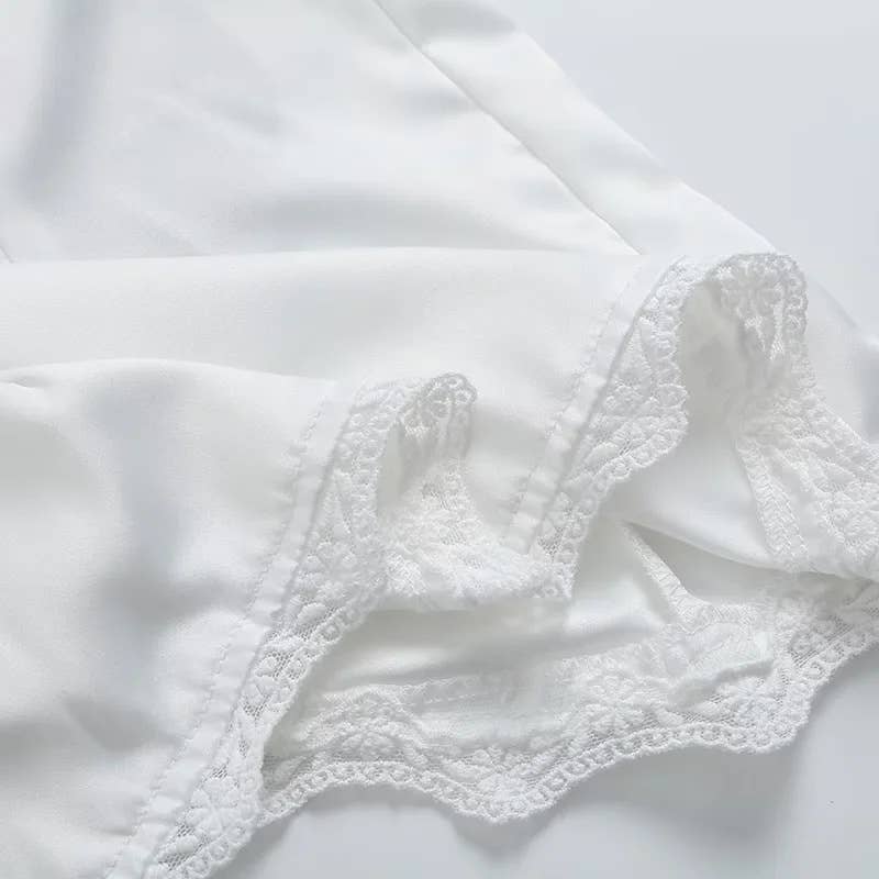 Lace lace patchwork single breasted tank top