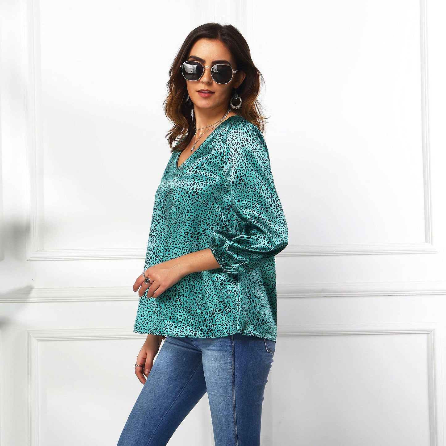 LEOPARD PRINT LOOSE CASUAL WOMEN'S T-SHIRT