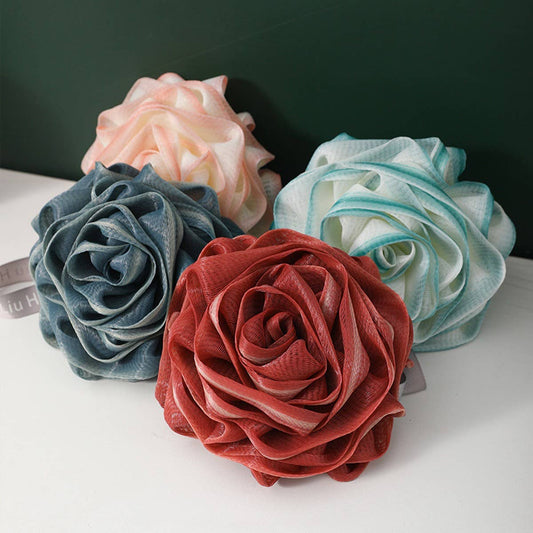 ROSE BATH FLOWER BUBBLE BATH BALL BATH POUF