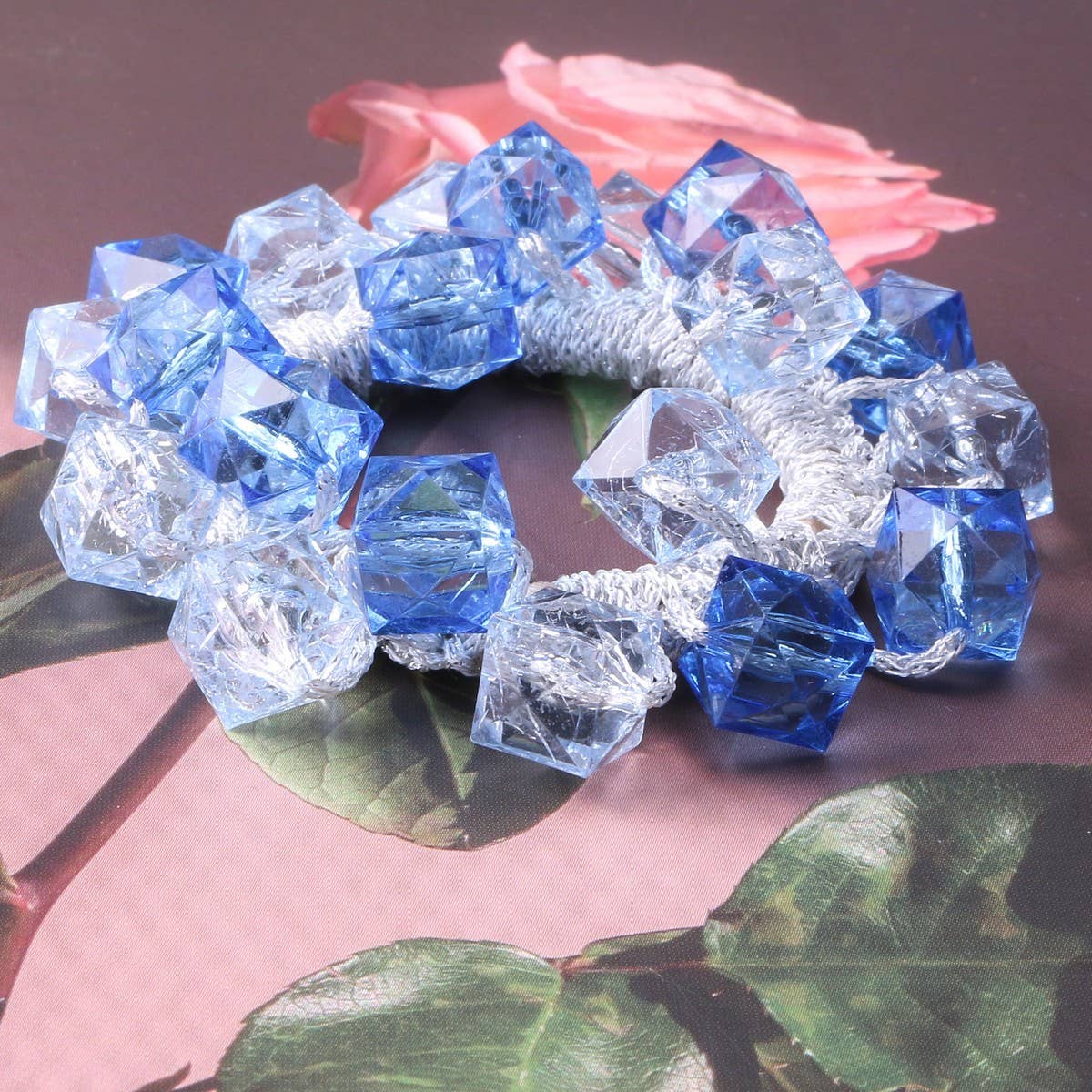 Elegant Crystal Scrunchie Fashion Hair Tie_CWAHA6864