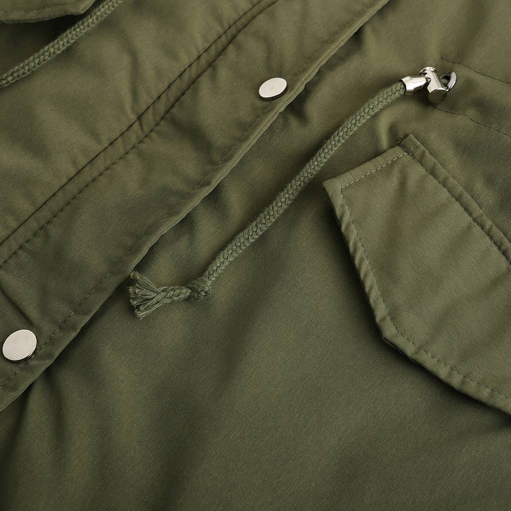 HOODED WARM PADDED JACKET WITH FLEECE