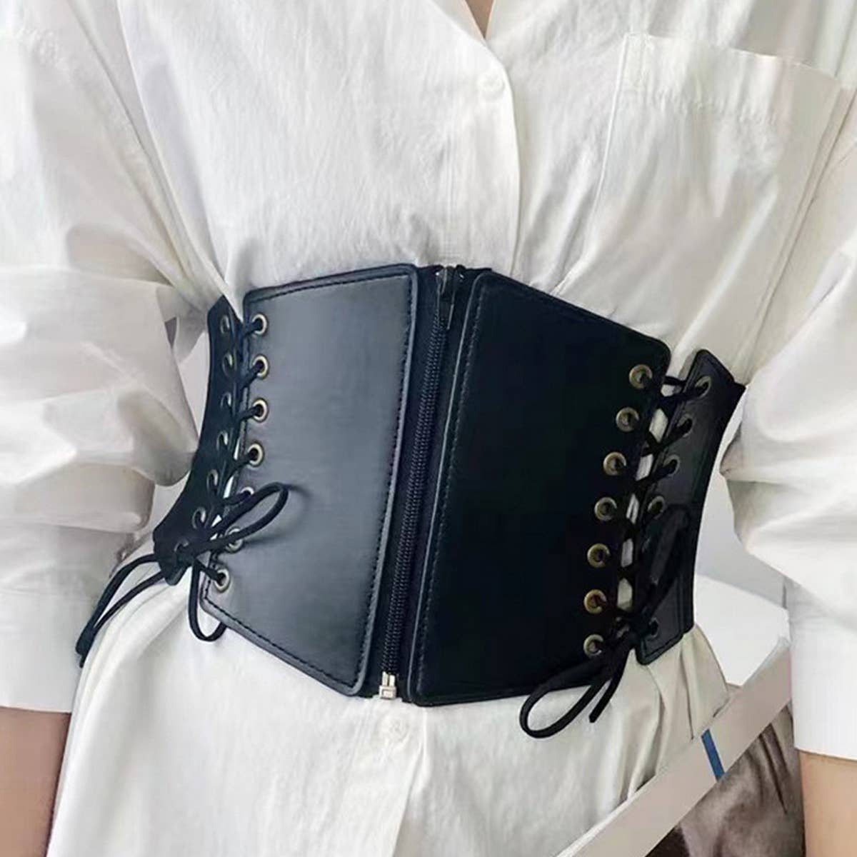 WOMEN RETRO ELASTIC ELASTIC GIRDLE WIDE BELT_CWABE0272