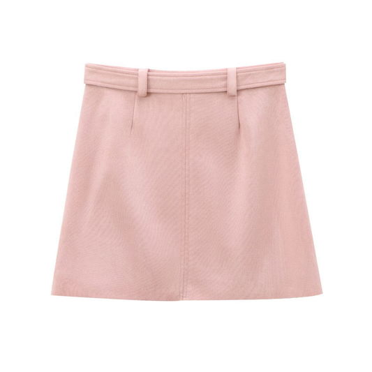 Suede Mini Skirt for Women, French Chic Style_CWDSD8342