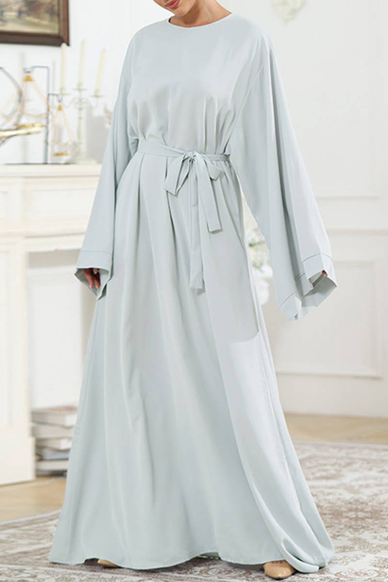 CWDMD5313_OLID COLOR CONSERVATIVE SIMPLE ROBE CASUAL DRESS