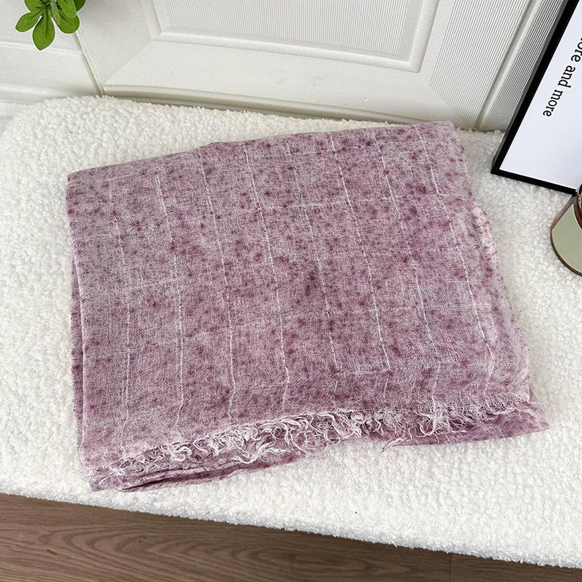 CONTRAST COLOR SPRAY DYED LONG SCARF SHAWL