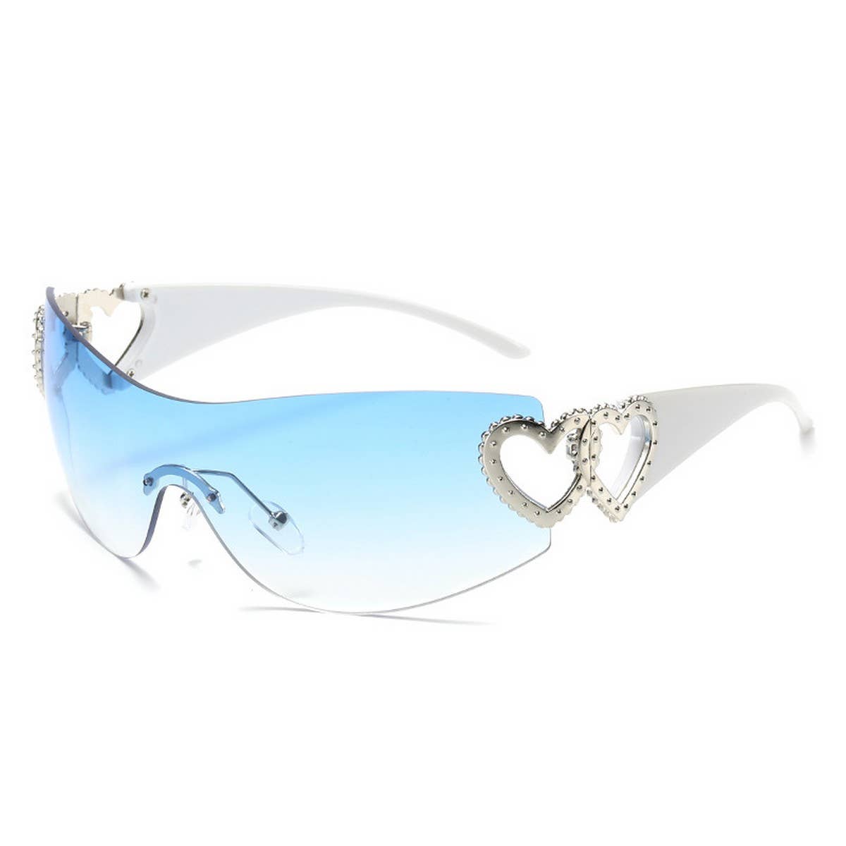 Y2K STYLE FRAMELESS ONE-PIECE HEART SUNGLASSES_CWASG0266