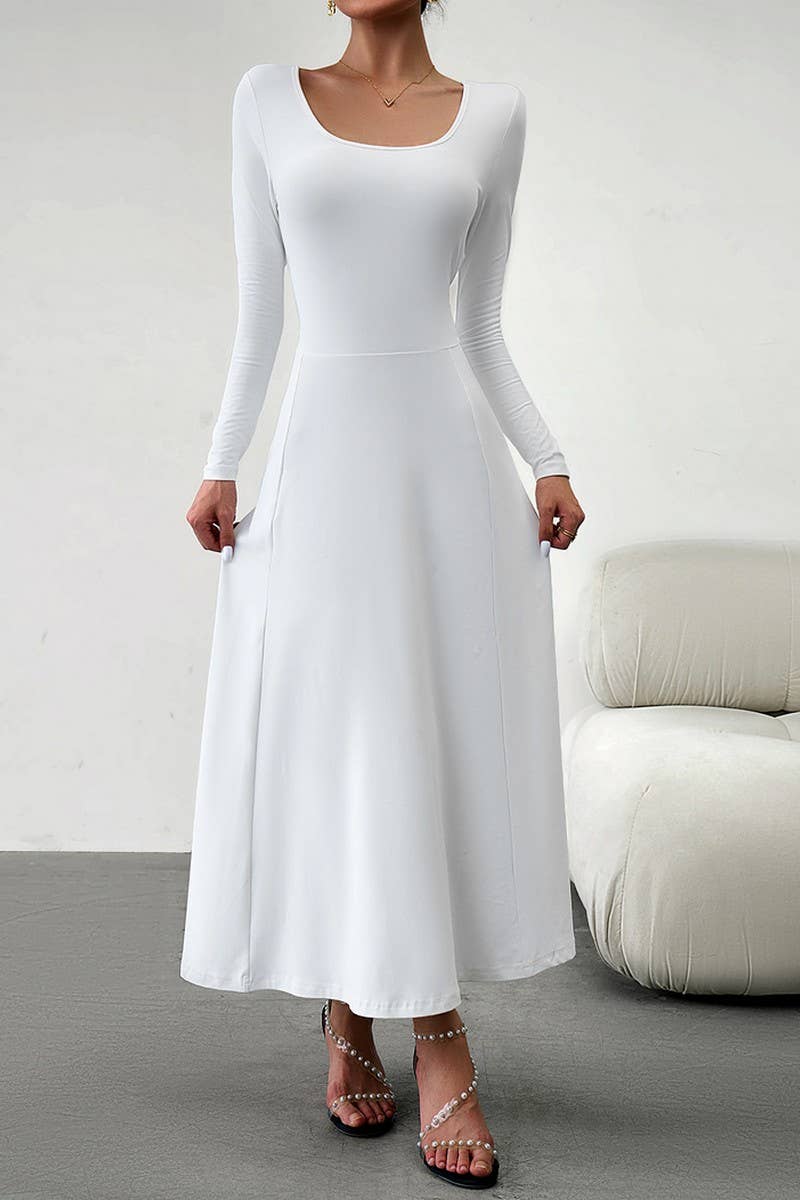 CWDMD1104_Sweetheart Neck Long Sleeve Maxi Evening Dress