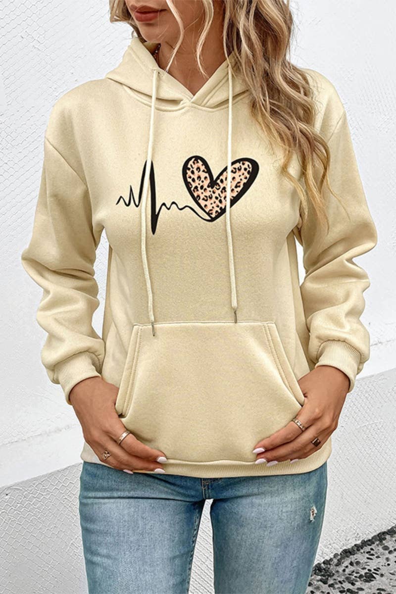 CWOHOL1008_HOODED LOVE PRINT POCKET LONG-SLEEVED HOODIE