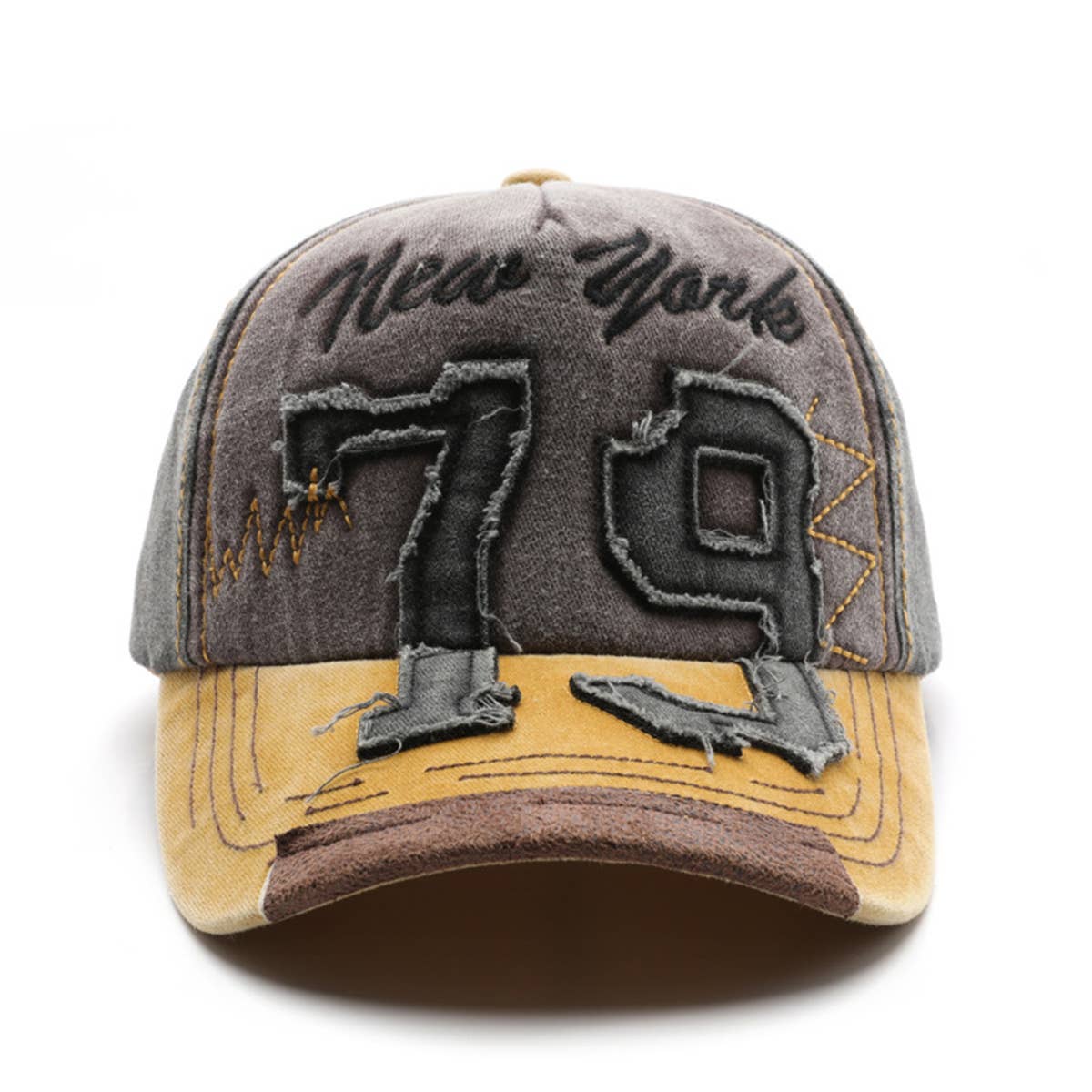 Vintage Washed Distressed Number Cap Outdoor Hat_CWAH1264
