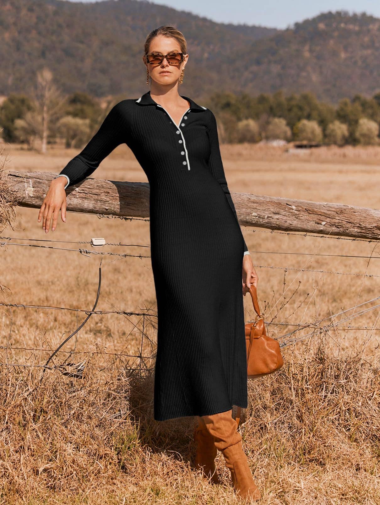 SLIM-FIT AND SKINNY-LOOKING LONG SLEEVE DRESS