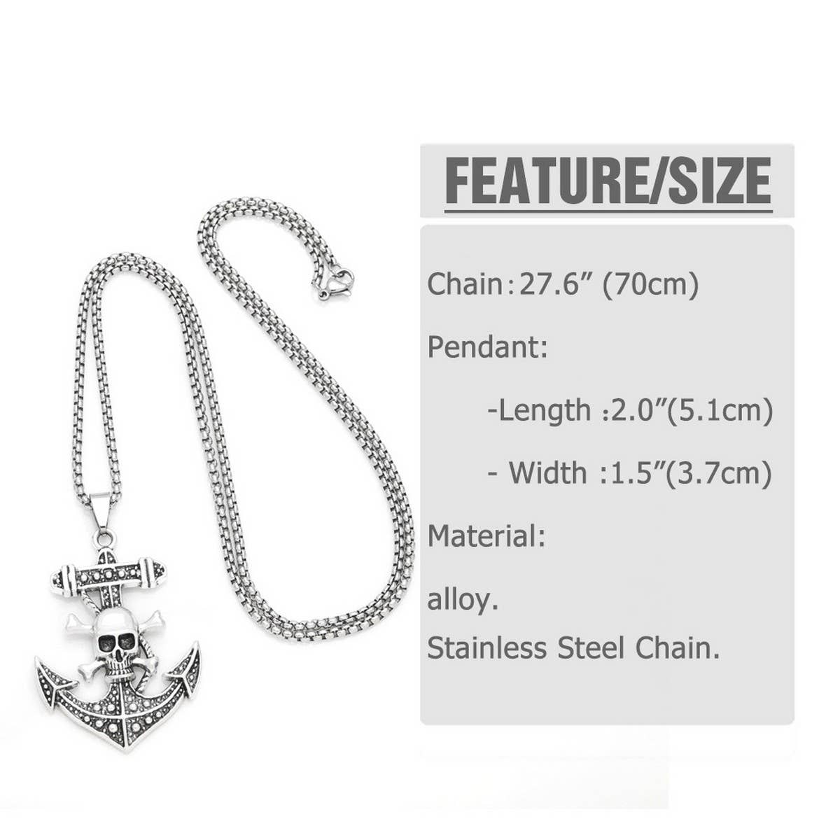PERSONALIZED HIP-HOP PIRATE SKULL PENDANT NECKLACE_CWAJE0971