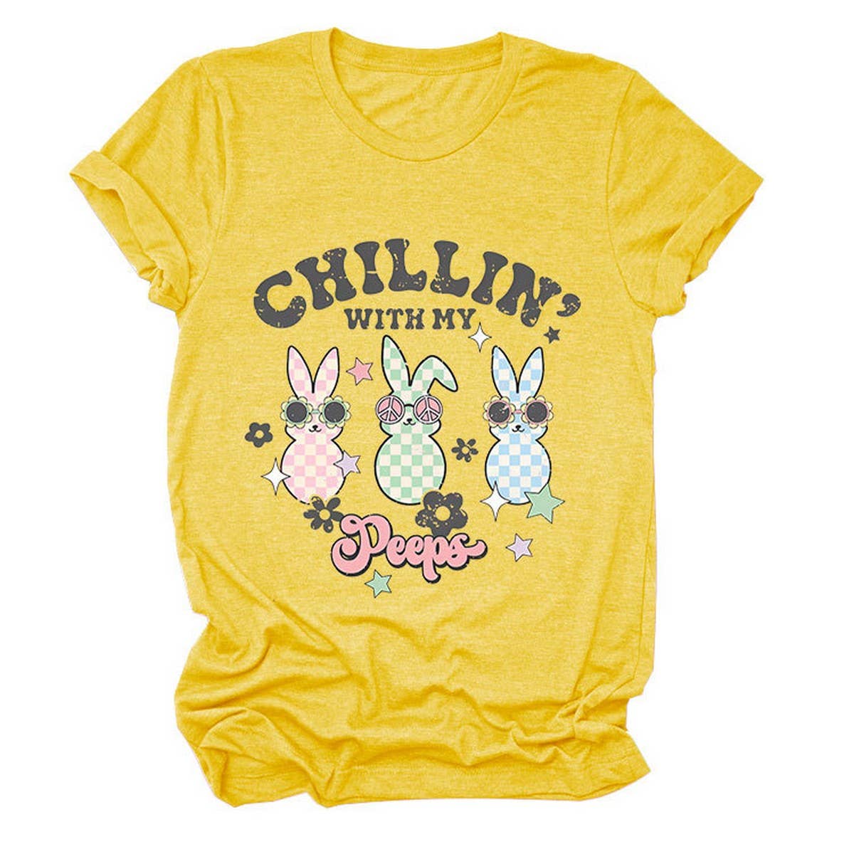 EASTER CUTE BUNNY LOOSE COMFORT SHORT SLEEVE TEES_CWTTS0867