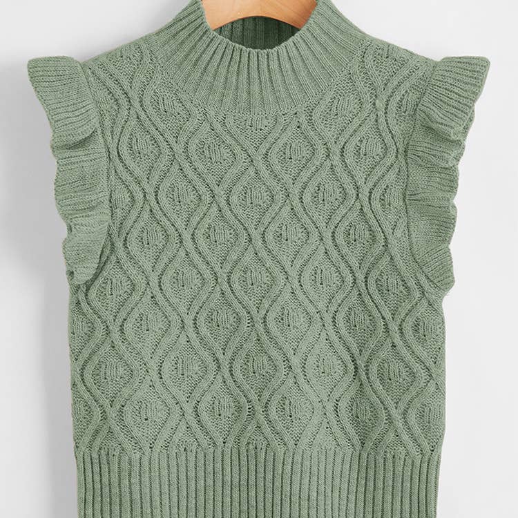 SLEEVELESS SOLID SWEATER WITH LOOSE TEMPERAMENT