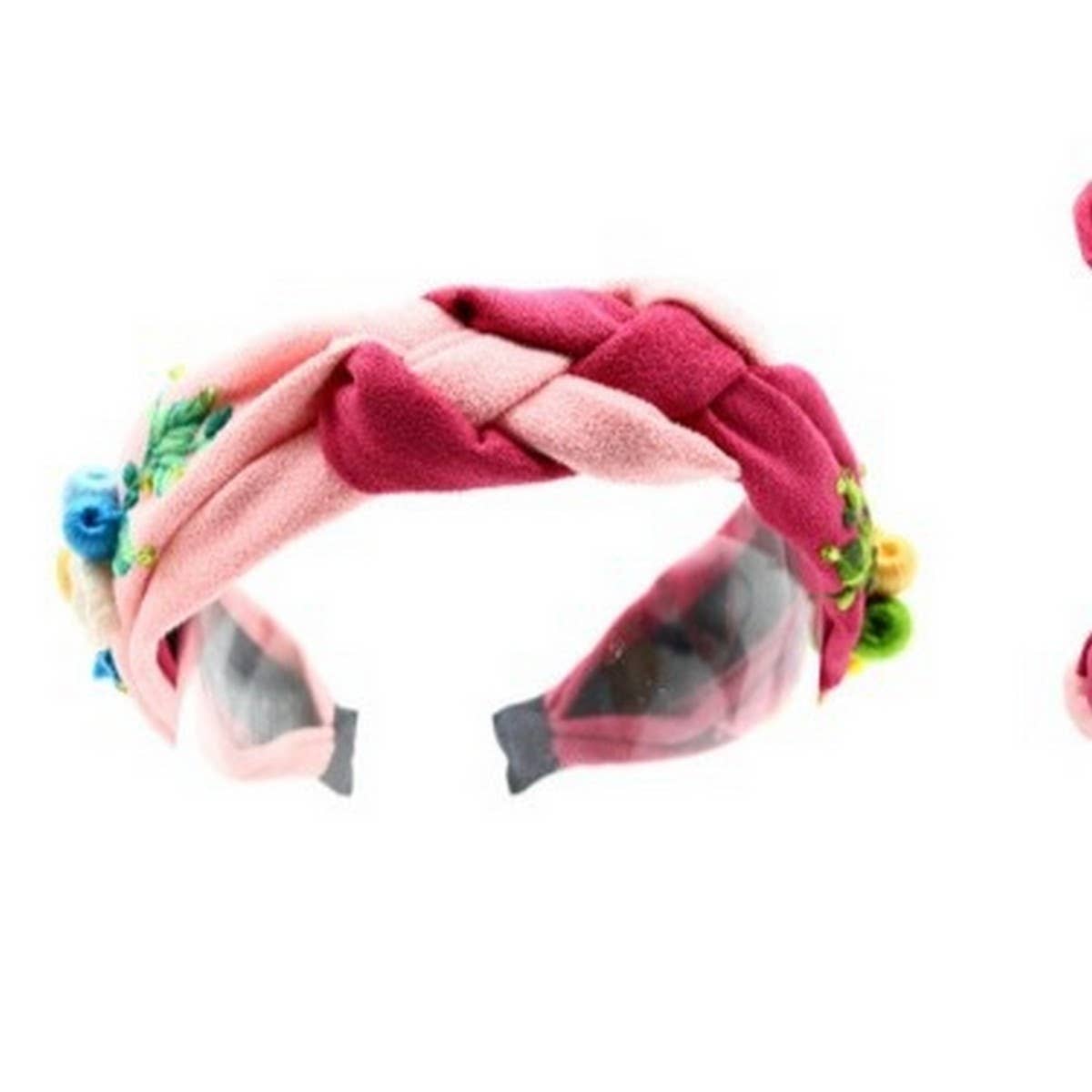 Hand-Embroidered Dual Flower Bouquet Headband