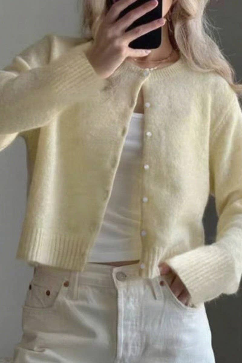 CWOCAL00751_CASUAL SIMPLE LONG SLEEVE KNIT CARDIGAN