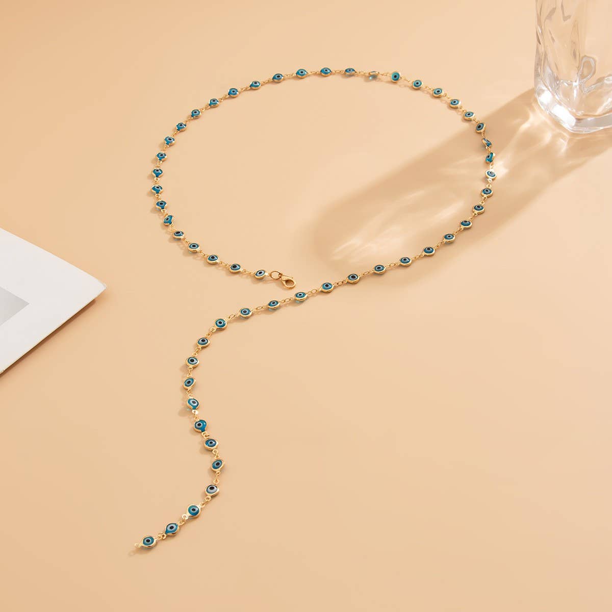 FASHIONABLE COLORFUL CRYSTAL Y-SHAPED NECKLACE