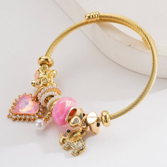 BFF Adjustable Bracelet with Elephant and Heart_CWMM8602