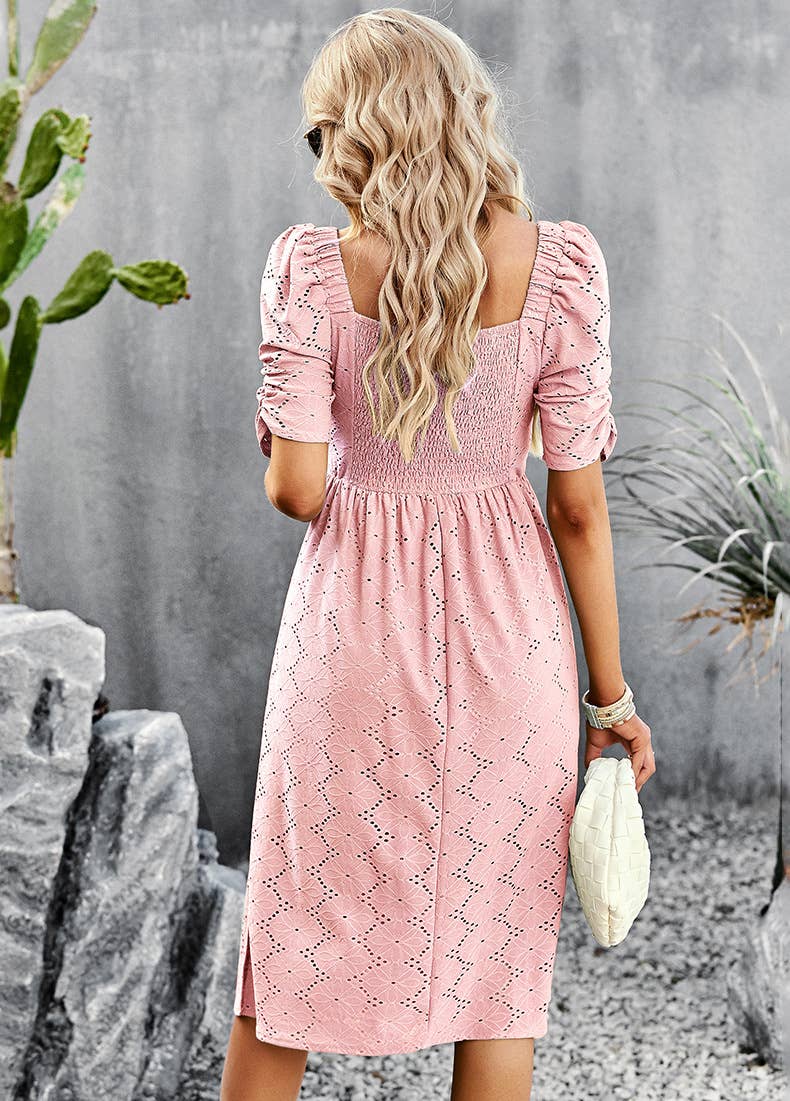 KNITTED PLEATED BREATHABLE DRESS