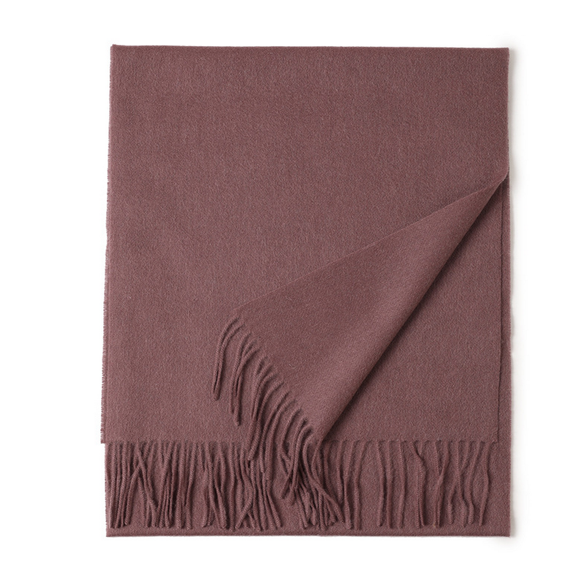 Unisex Wool Scarf ? Soft Solid Color with Tassels