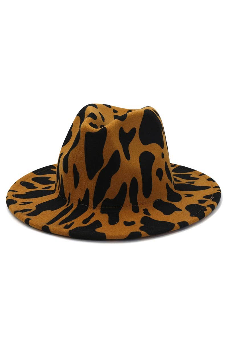 COW PATTERN TRENDY PANAMA HAT_CUAH013
