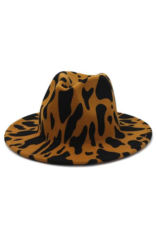 COW PATTERN TRENDY PANAMA HAT_CUAH013