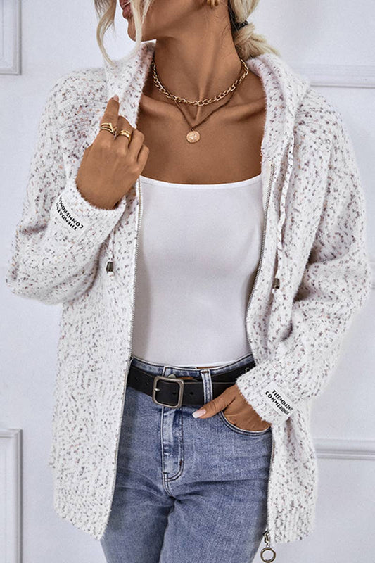 CWOCAL0349 Casual Zip-Up  Hoodie Cardigan Sweater