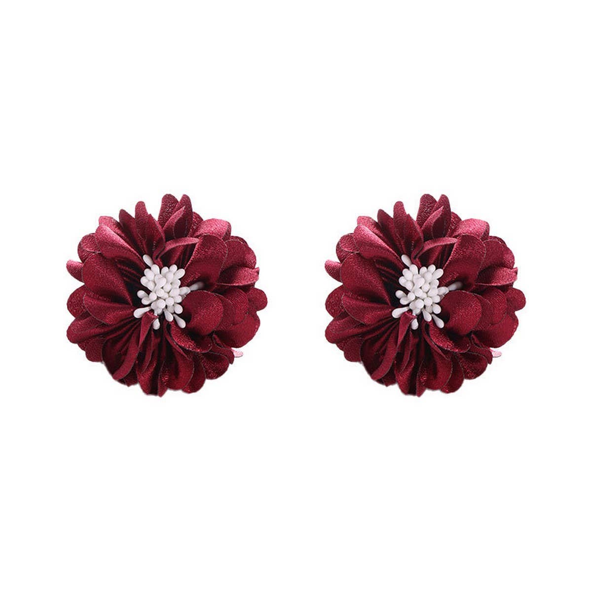 Handmade Fabric Flower Stud Earrings ? Minimalist
