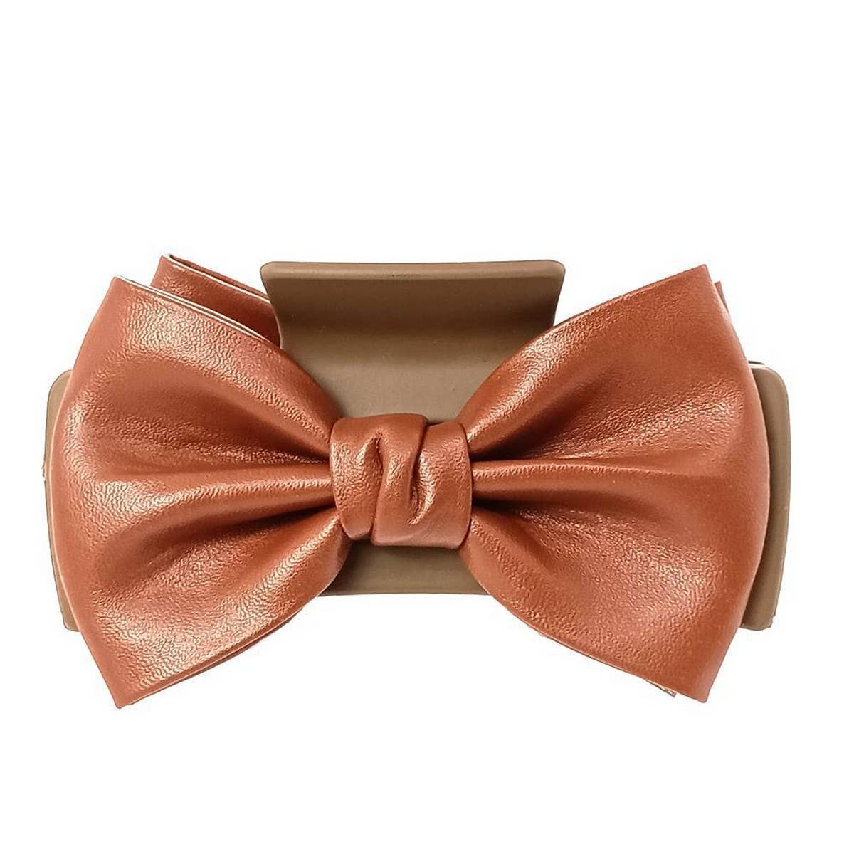 Large Retro PU Leather Double-Sided Bow Clip_CWAHA6375