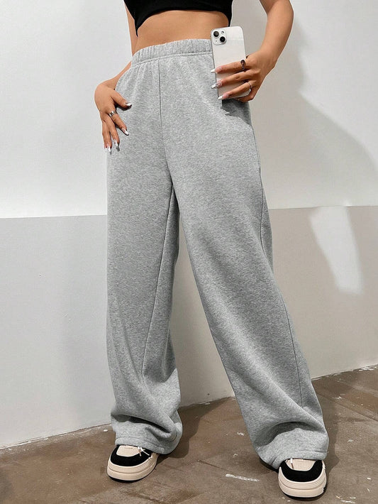 SIMPLE HIGH-WAISTED BAGGY SLIMMING CASUAL PANTS