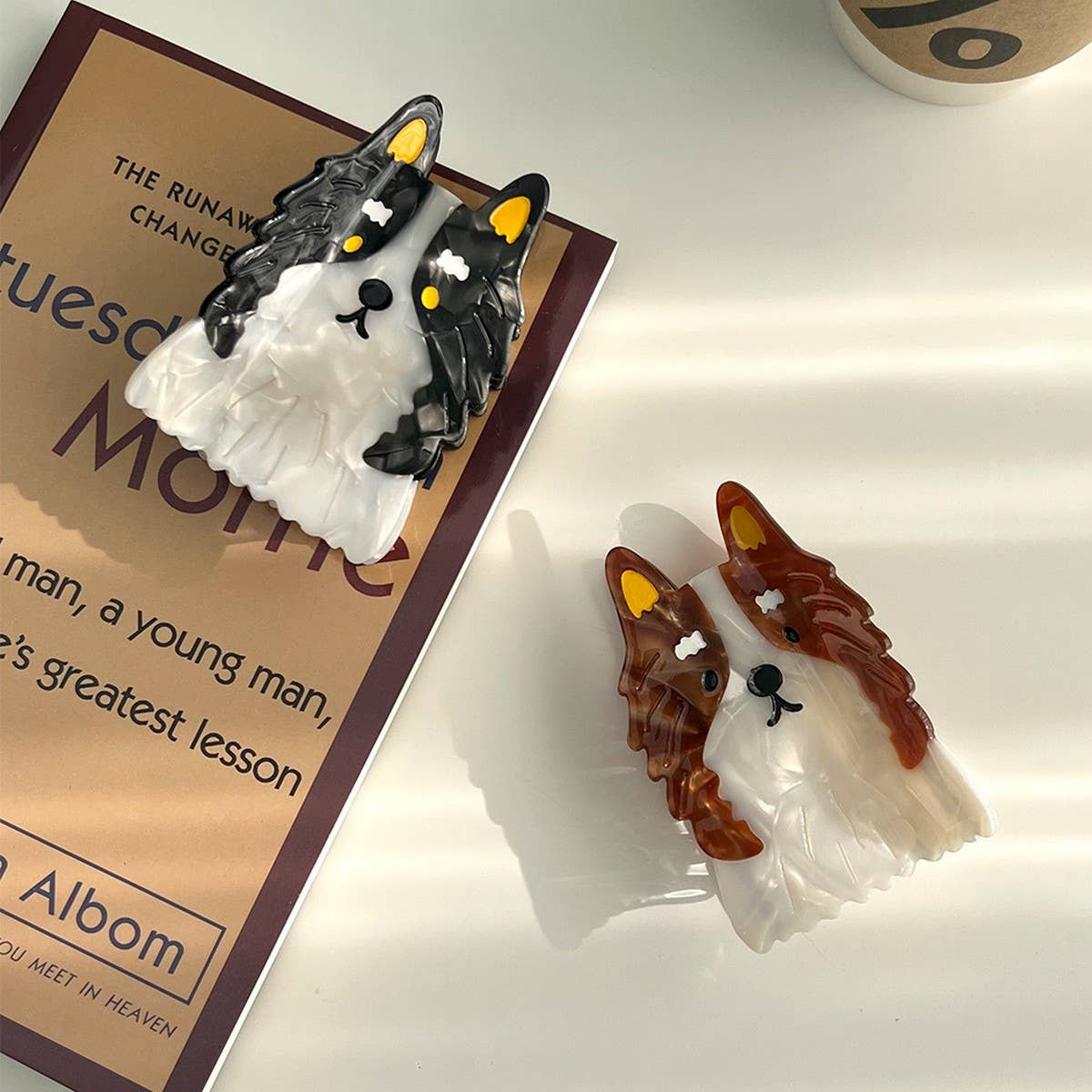 Cute Dog Acetate Hair Claw ? Cartoon Collie Clip