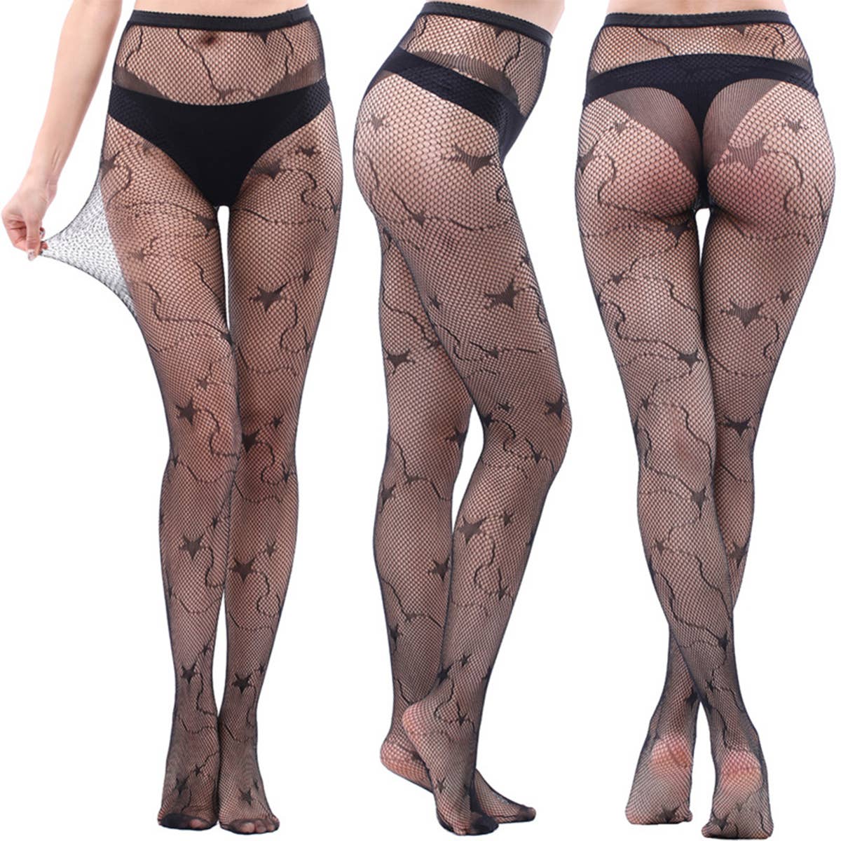 HIGH WAIST TIGHTS FISHNET STOCKINGS PANTYHOSE